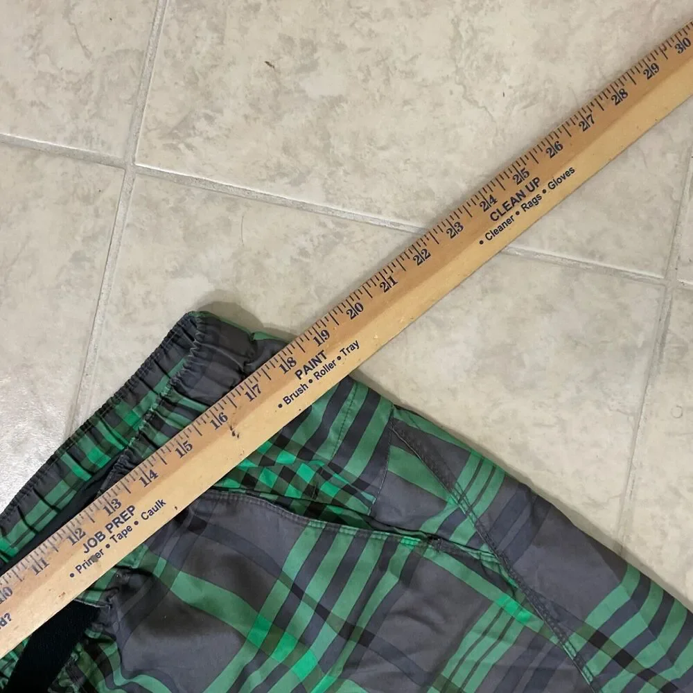 The North Face Men's M Green Plaid Hybrid Golf Swim Casual Shorts belted